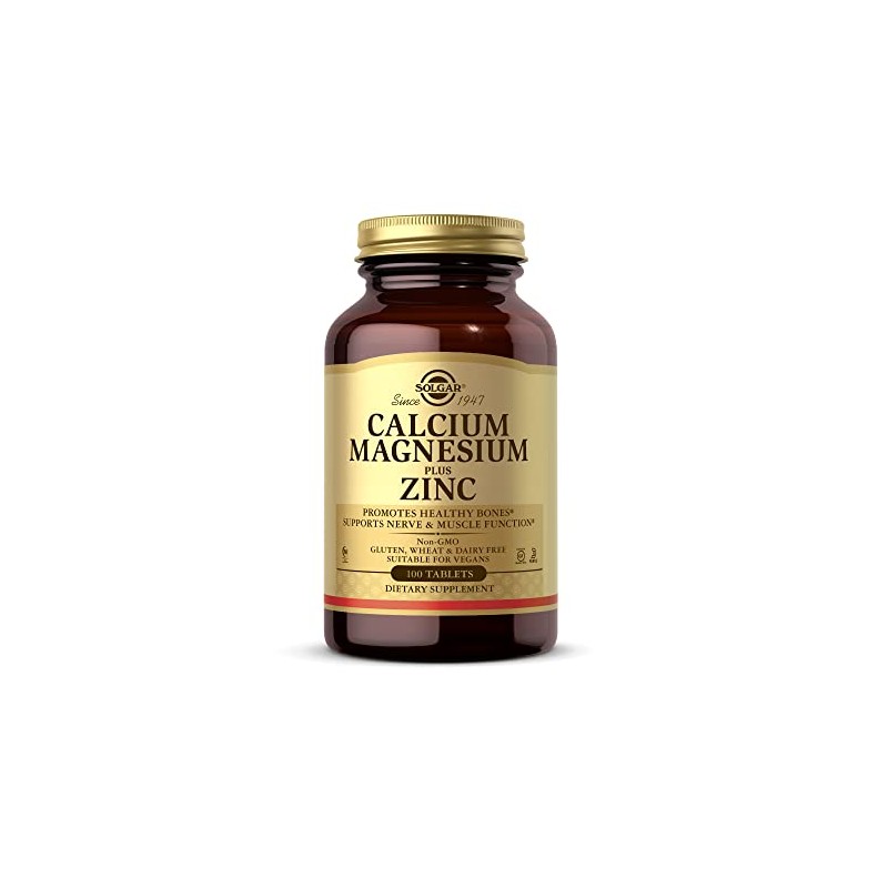 Solgar® Calcium Magnesium Plus Zinc Tablets - Pack of 100