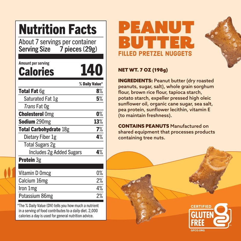 Quinn Gluten Free Peanut Butter Filled Pretzel Nuggets - Made
