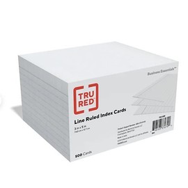 Tru Red New ! 4 X 500 PK TRU RED  3" x 5" Index Cards, Lined, White (TR51009)