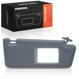 A-Premium Passenger Right Side Sun Visor Compatible with Toyota Highlander 2008 2009 2010 2011 2012 2013 - Without Vanity Light, with Vanity Mirror, with Sliding Sun Visor Extension, Gray Color