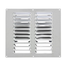 Metal Air Vent Cover, Suitable for Venting Gas Appliances Ventilation Internal External Wall, for Openings 9 x 9" (229 x 229mm), Chrome