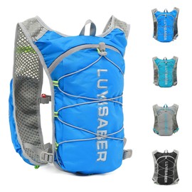 Hydration Vest Backpack, Lightweight Adjust Straps Running Backpack with Reflective Design, Breathable Reflective Insulation Pack for Outdoor Climbing Hiking Cycling Biking Women Men (Blue, One Size)
