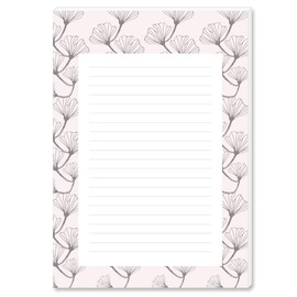 Ginkgo Notepads, Writing Pads, DIN A5 Format, 2 Pads