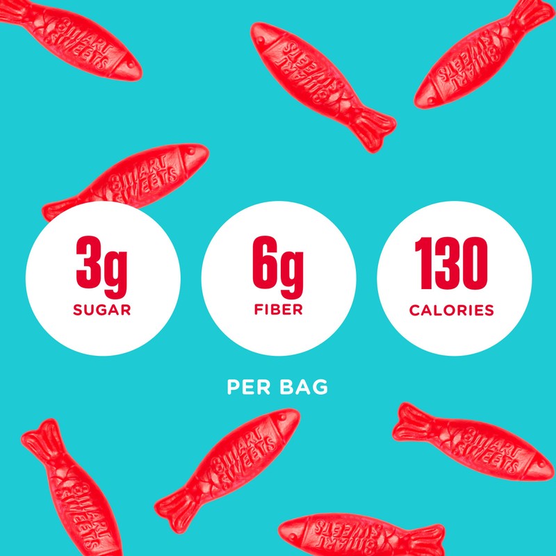 SmartSweets Sweet Fish, Candy with Low Sugar (3g), Low Calorie(100),