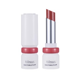 tilnus Sunlite Pearl Lip Glow 02 Honey Sunset Milky Nude Peach 0.1 oz (3.3 g) Lip Tint Pearl Lip Serum