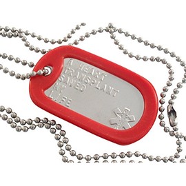 Gadow Jewelry Heart Transplant Saved My Life Medical ID Alert Necklace with Star of Life Awareness for Men or Women Stainless Steel