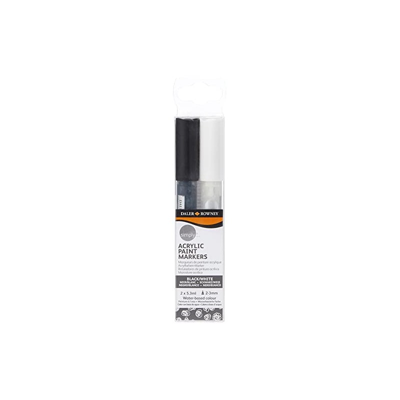 Daler Rowney Simply Acrylic Metallic Marker Pen Set, Black and