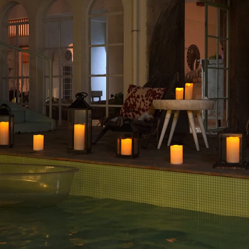 Homemory 6" 8" 10" x 4" Waterproof Outdoor Flameless Candles,