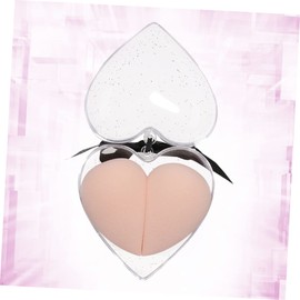 Healeved 2pcs Heart Shape Makeup Sponge Soft Flocking Beauty Eggs for Wet and Dry Use for Foundation and Concealer Application Color for All Skin Types