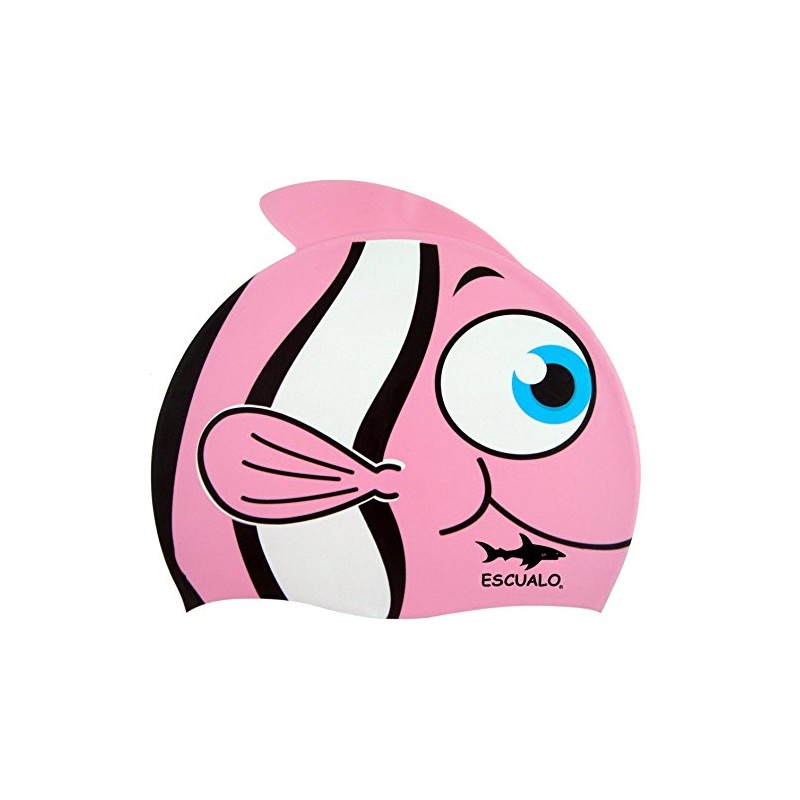 escualo Gorra para Natacion Niña Modelo Pez (Silicon) Impermeable, Unitalla,