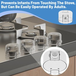 Stove Knob Safety Covers for Child Baby Proofing Kitchen Oven Knob Locks Universal Gas Burners Childproofing (5-Pack)