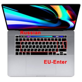 MMDW Russian Language Silicone Keyboard Cover Skin for MacBook Pro 16 inch A2141 2019+,for MacBook Pro 13 with Magic Keyboard &for MacBook Pro M1 Chip A2338/A2251/A2289 2020+ EU Version