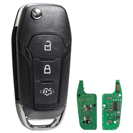 433MHZ 3 Buttons Flip Car Key Fob For Ford Fiesta Focus Fusion Edge Mustang MK8 Ranger KA Tourneo Mondeo Transit Custom Connect withID47(49chip) HU101 Blade