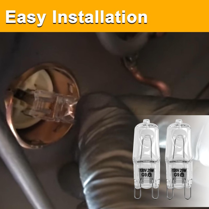 SDRZJX 4PCS G9 120V 25W Oven Light Bulbs Halogen Wall