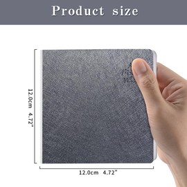 Mifuner Dark Grey Hardcover Sketchbook Square Hardbound Sketch Journal 4.7 x 4.7 Inch 42 Sheets Art Book 250GSM Ultra Smooth Paper Ideal for Pencils,Water Color Pen,Marker Pen