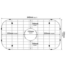 Zeesink Sink Grid for Bottom of Kitchen Sink Size 25 3/16" X 13",Kitchen Sink Protector,Sink Bottom Grid with Center Drain for Single Sink Bowl