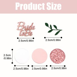 100 Stück Bride to Be Konfetti-Set | JGA Deko Streudeko in Rosagold & Rosa (2,5cm Ø) mit Glitzereffekt – Dekoration für Hochzeitstische, Junggesellenabschied