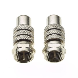 Keple F Type Plug to Phono Socket RCA Female Male RF Connector Coaxial Adapter - TV Coaxial Type F Plug, High Transmission TV Cable Coupler Converter Replacement - Pack of 2