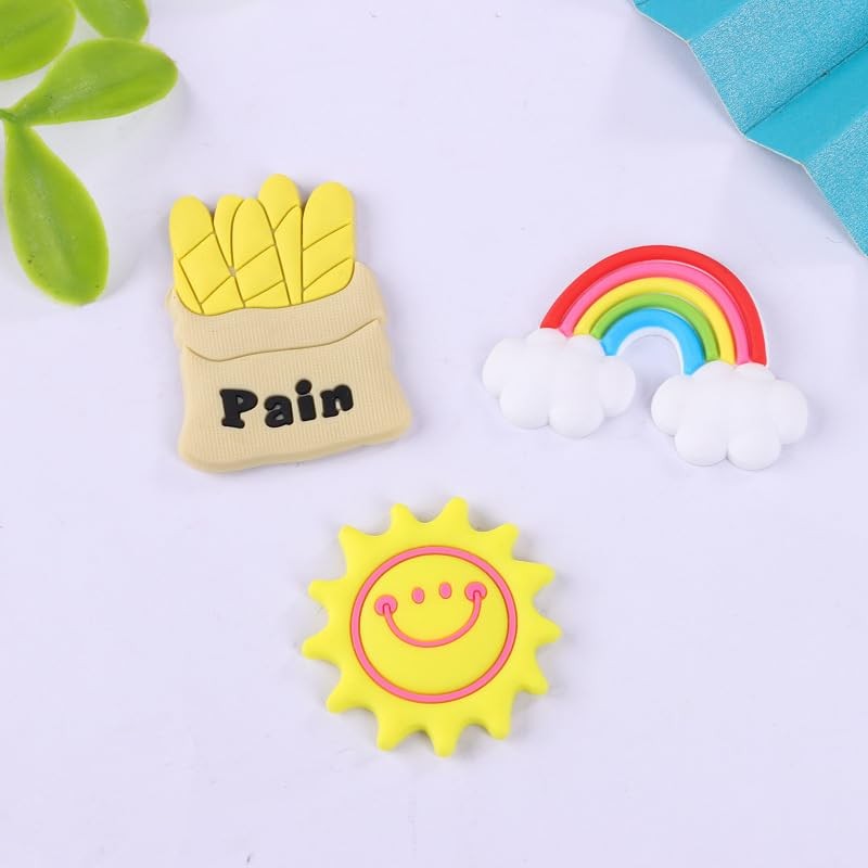 12pcs Creative Cute Cartoon Refrigerator, 3D Soft Plastic Refrigerator Can
