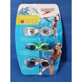 Speedo Swim Goggles 3 Pack Junior UV Protect Anti Fog Latex Free Star Clear