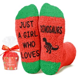 HAPPYPOP Dinosaur Gifts Ideas - Funny Dino Socks for Women Men, Novelty Stocking Stuffers for Dino Lovers