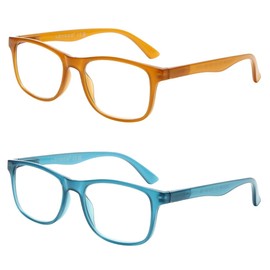 Loycco 2Pack Blue Light Blocking Computer Reading Glasses Anti Eyestrain Readers Women Men 2.0