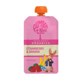 Pumpkin Tree Peter Rabbit Organics Strawberry and Banana Pure Fruit Snack, 4 Ounce (Pack of 10)