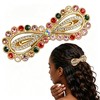 Sparkling Crystal Stone French Barrette，Vintage Rhinestone Snap Hair Clips
