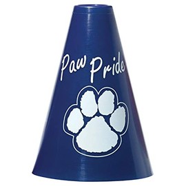 Anderson's Exclusive Blue and White Paw Pride 7" Megaphone Noisemaker Boost School Spirit Cheerleader Sports Football Basketball Homecoming Squad Team Party Dance Club Performance Fan Pack of 10