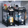 Botion 2 Pack Double-Layer Under Sink Organizer for Efficiently Utilizing