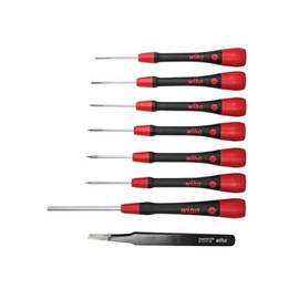 Wiha Feinschraubendreher Set PicoFinish®, 8 tlg. inkl. Pinzette, Reparatur-Set für Smartphones, Tablets, PCs, Konsolen, Kameras, Uhren, Brillen (42995)