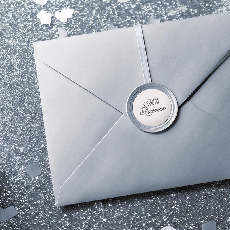 Mis Quince Birthday Silver Kisses Stickers, (Set of 216), Quinceanera