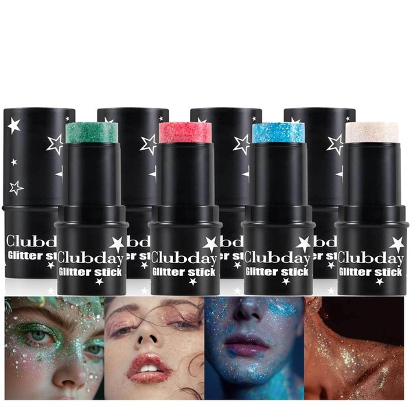 Body Glitter Stick, Joyeee 4pcs Waterproof Face Glitter Festival Hair