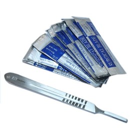 DDP Scalpel Handle #4 with Blades Carbon Steel 20pc #20 Blades