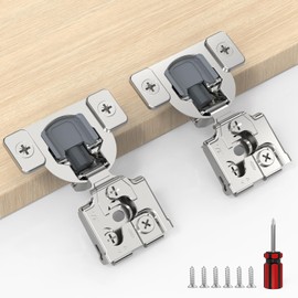 Furniware 60 Pack 30 Pairs 1/2 inch Overlay Soft Close Hinges for Face Frame Kitchen Cabinet Hinges Satin Nickel - 3 Way Adjustability Concealed Soft Close Hinges Damper Self Closing