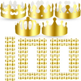 100 Pieces Paper Crowns Gold Birthday New Year Crowns Party King Crown Bulk Paper Hats Celebration Supplies for Kids Adults (Stylish Style)
