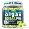 Algae Omega 3 Gummies 1000mg, Plant Based DHA 460mg &