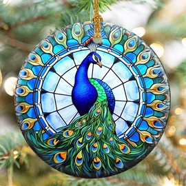 Peacock Christmas Ornaments, Touber Peacock Hanging Ornament, Peacock Christmas Tree Ornaments, Peacock Holiday Decor, Gifts for Peacock Lovers, Peacock Theme Gifts