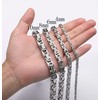 Jewow Stainless Steel Men's Sturdy Chain Necklace Width 4/6/8/10mm, Length