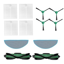 Walquicks 12 Piezas de Repuesto Compatibles con IRobot Roomba Essential Series Q0120 Y0140 Y0110 Y0112 Q011 Robot Aspirador, 2 cepillo principal, 2 toallitas, 4 filtros Hepa, 4 cepillos laterales