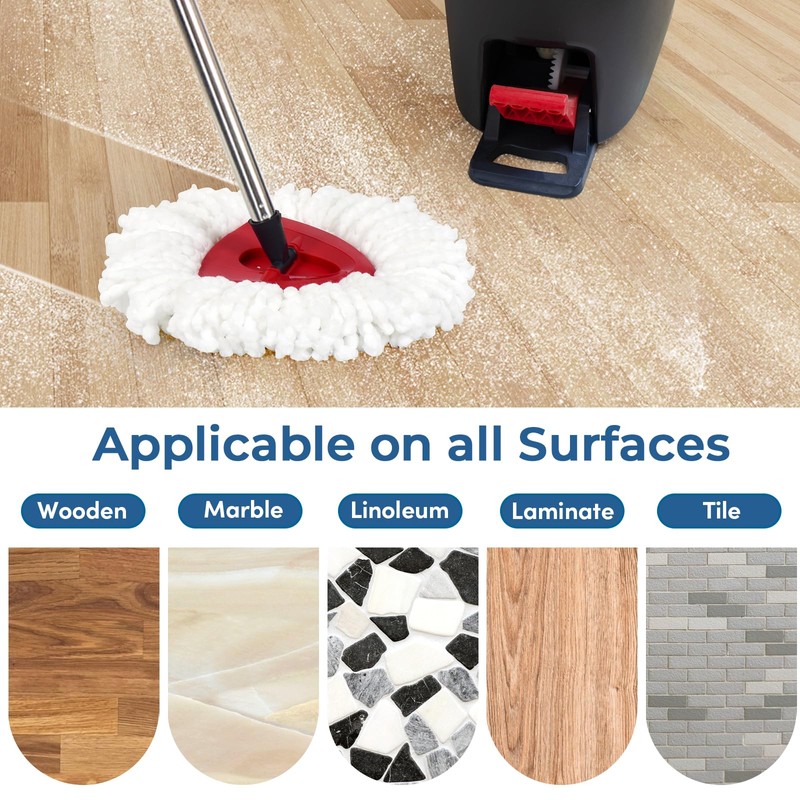 Matthew Cleaning 3Pack White Microfiber Spin Mop Replacement Head Compatible