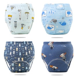 Upairy Training Pants for Boys Girls,Potty Training Pants Girls and Boys,Up Airy Potty Pants for Toddler,Soft Absorbent & Leak-Proof with Characters, 100% Cotton Washable (4PCS,M)