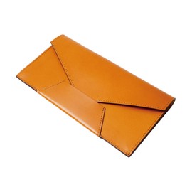 Dom Teporna Single Piece Leather Bill Purse, No Coin Purse, Long Wallet, Italian Leather, Genuine Leather, Passbook Case, Passport Case, Thin, Simple, Card Slot, Envelope Type, Men's, Women's,, Brown