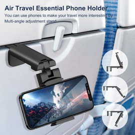 Huogantom Huogantom Universal Airplane Travel Phone Holder: Travel Essentials Phone Mount for Desk with Multi-Directional 360 Degree Rotation, Trip Accessories Must Haves Phone Holder for Flying, Table