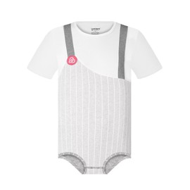 Landofgenie - Body de algodón para hombre, con leotardo, entrepierna a presión, para hombre, Gris, Small