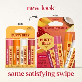 Burt's Bees Bálsamo Labial Sabor a Frutas - Superfruit Lipbalm - Pack x4
