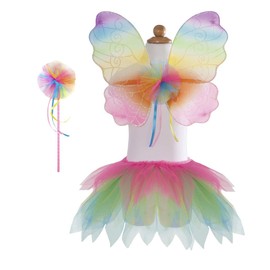 Great Pretenders 43805, Neon Rainbow Tutu with Wings & Wand, US Size 4-6