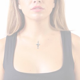 Dije Cruz San Benito Doble Vista Chica en Plata .925