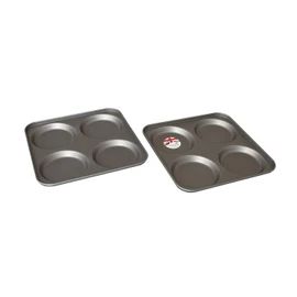 Samuel Groves 2X 4 Cup Yorkshire Pudding Tray Superior Long Life Double Coated Non Stick Made in England