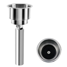 316 Stainless Steel Drop-in Boat Cup Holder,Portable Drink Holder,Adjustable Angle Outrigger Cup Holders,Stainless Steel Flush Mount Boat Cup Holder (Cannot be Used as Fishing Rod Bracket)